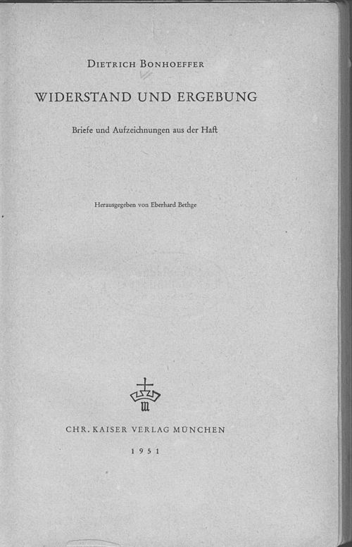 Bonhoeffer Widerstand Und Ergebung