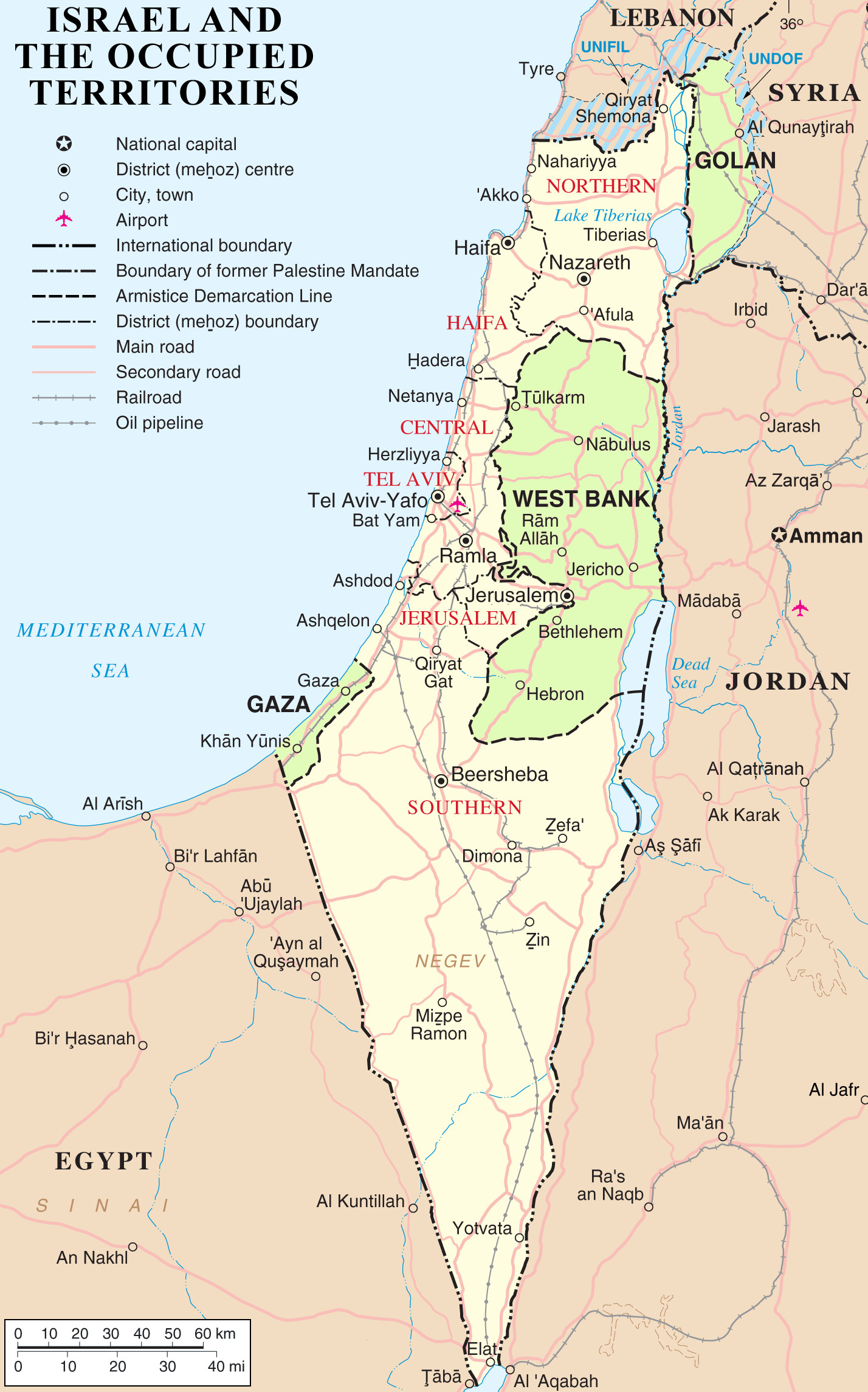 Israel And Occupied Territories Map